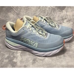 Hoka One One Bondi Blue Running Shoes Sneakers Women Sz 10 Clean Cushion Comfort